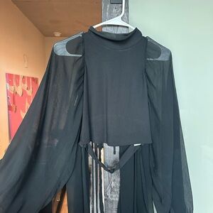 Zara Black Sheer Sleeve Blouse